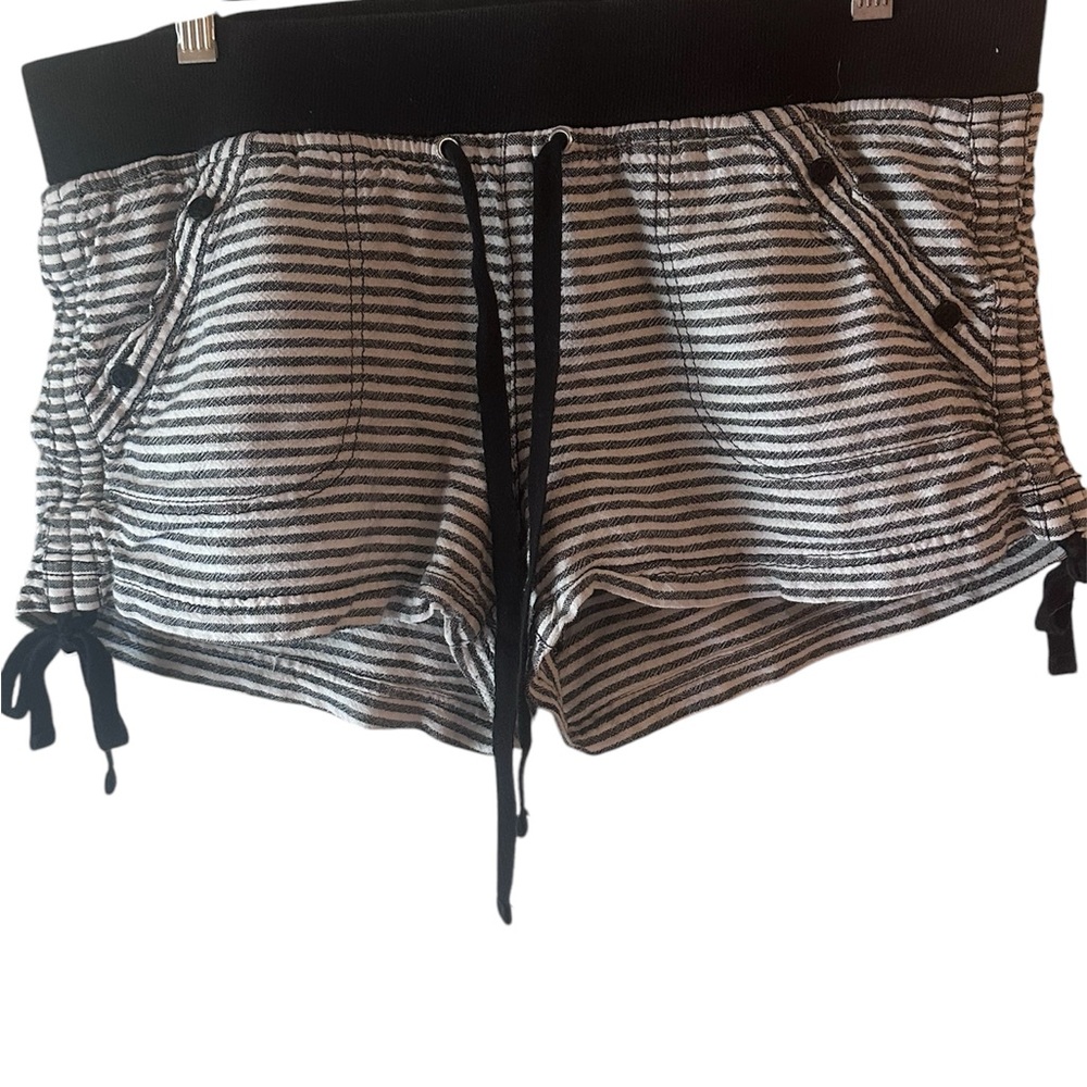 Jolt Striped Black and White Shorts